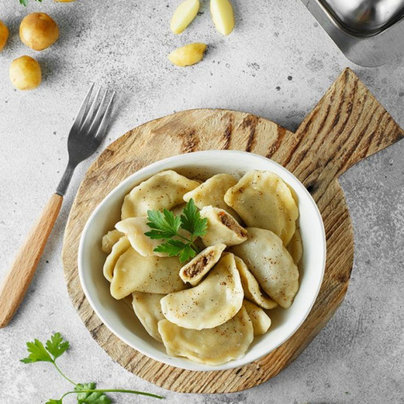 Вареники с картофелем и печенью
