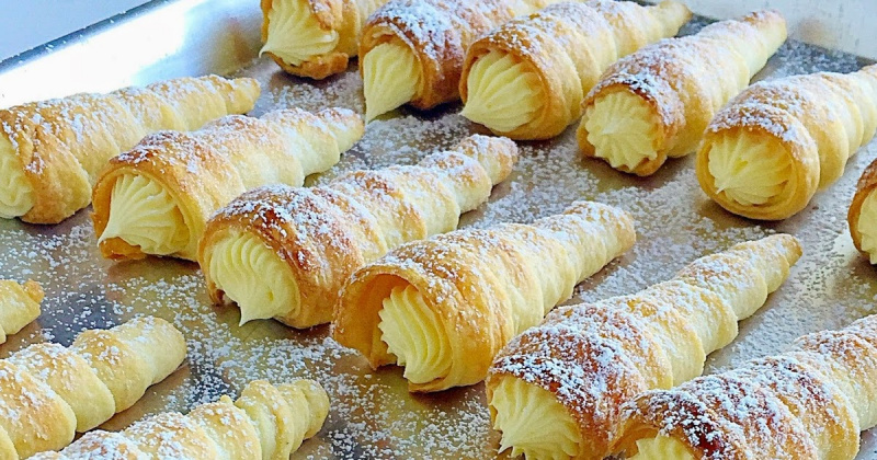 Трубочки с яблочно-сливочным кремом