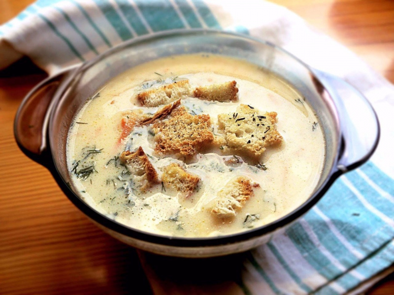 Сырный суп по‑французски, с курицей