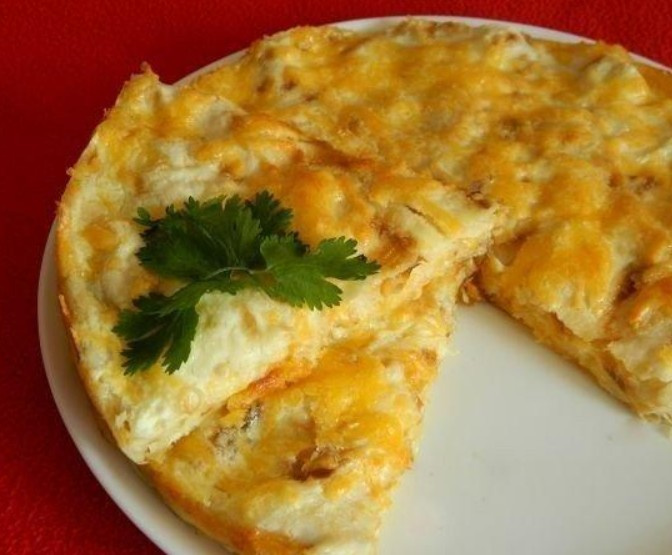 Пирог из лаваша с сыром